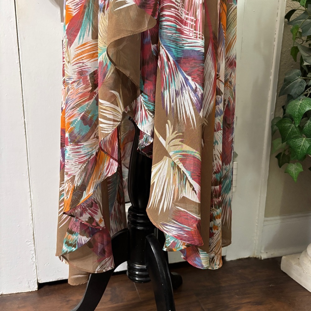 Tasha Polizzi Western Feather Print Long Midi Flowy Design Skirt - Picture 12 of 15